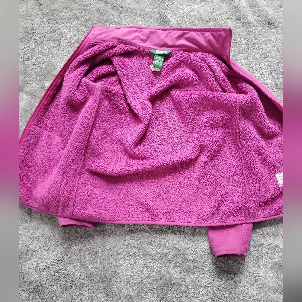 L.L. Bean Discovery Full-Zip Magenta Fleece Jacket Size 10-12